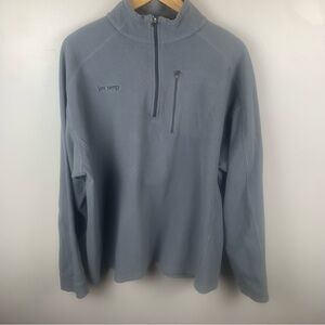 LL‎ Bean Pullover XXL Gray Fleece 1/4 Zip Outdoor Hiking Thermal Men Embroidered